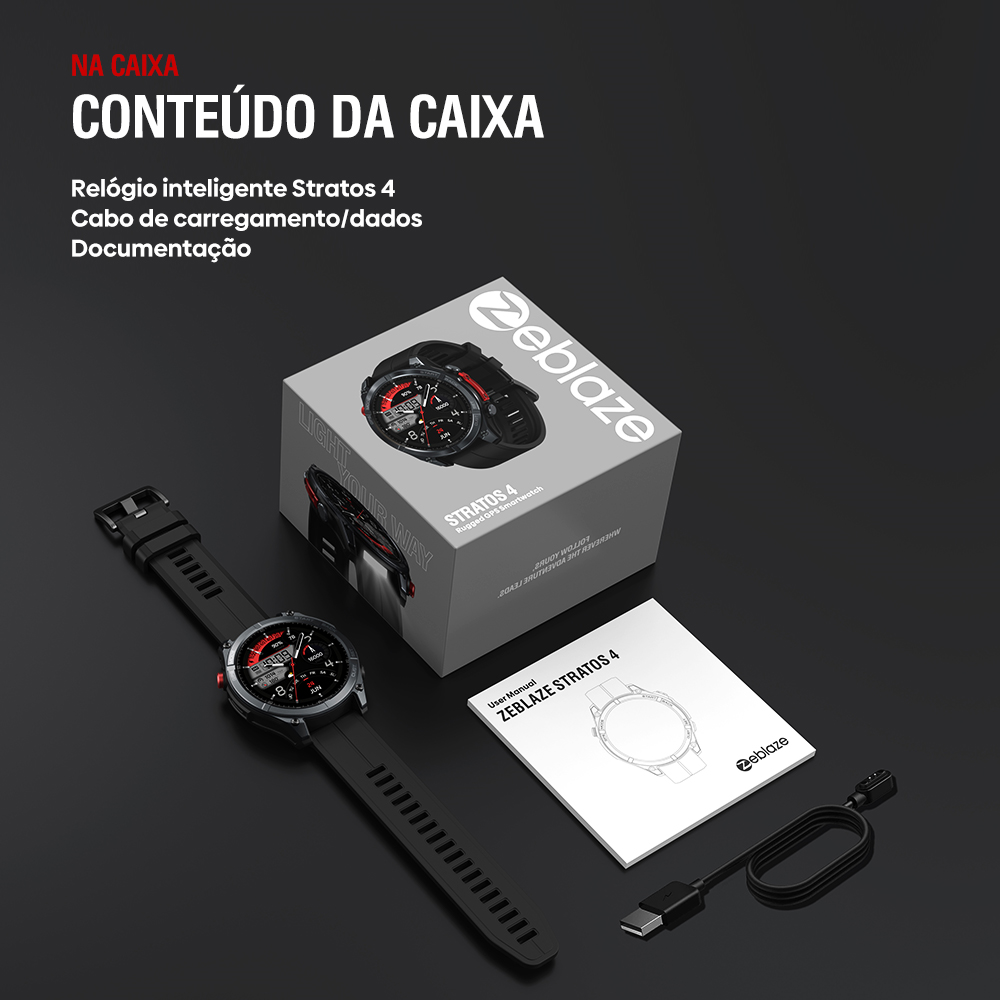 Zeblaze Stratos 4 GPS Smartwatch 1.43-inch AMOLED Display Built-in 6 Satellite Positioning