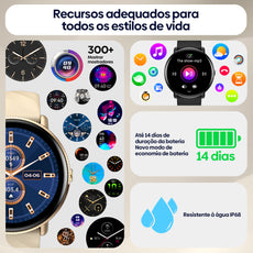 Zeblaze GTR 3 Pro Women Watch AMOLED Screen 316L Stainless Steel Bracelet SmartWatch