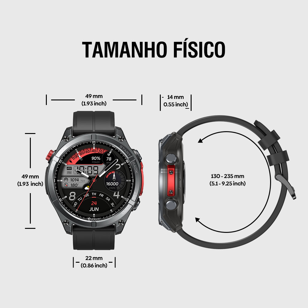 Zeblaze Stratos 4 GPS Smartwatch 1.43-inch AMOLED Display Built-in 6 Satellite Positioning